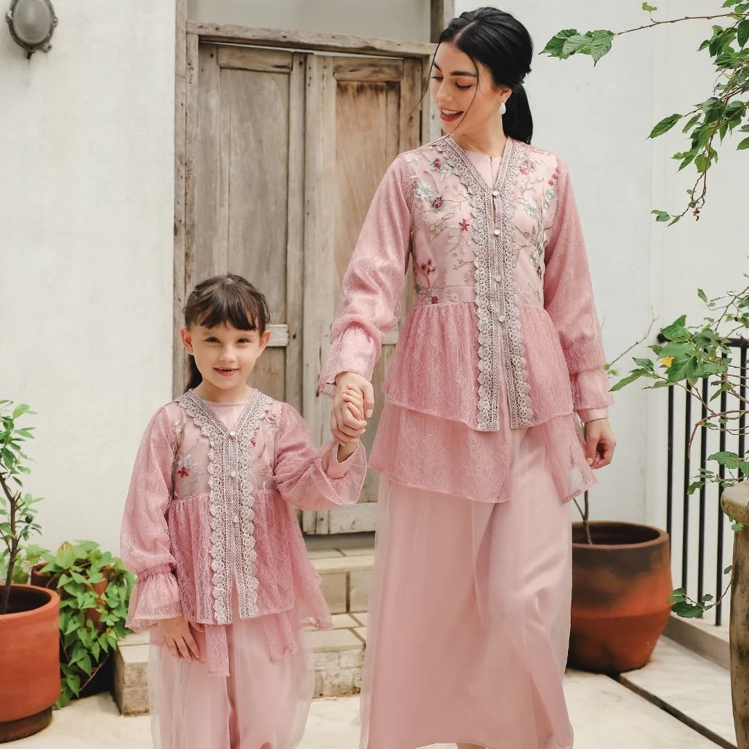 ZIEL KIDS - Ghaida Dress Gamis Raya Terusan Silk Premium Couple Mom & Girl - Image 8