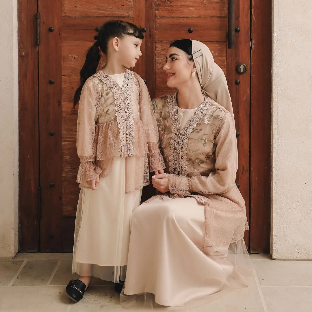 ZIEL KIDS - Ghaida Dress Gamis Raya Terusan Silk Premium Couple Mom & Girl - Image 9