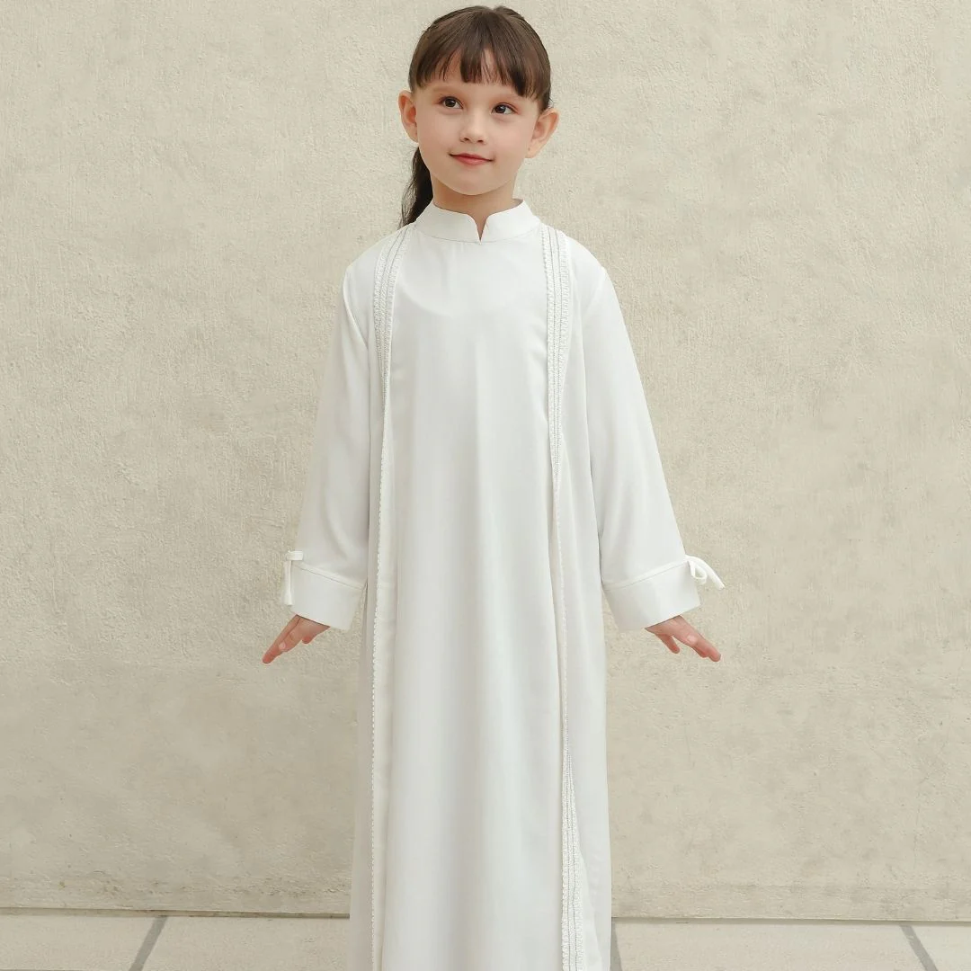 ZIEL KIDS - Hilya Dress Gamis Raya Terusan Silk Premium Couple Mom & Girl - Image 3