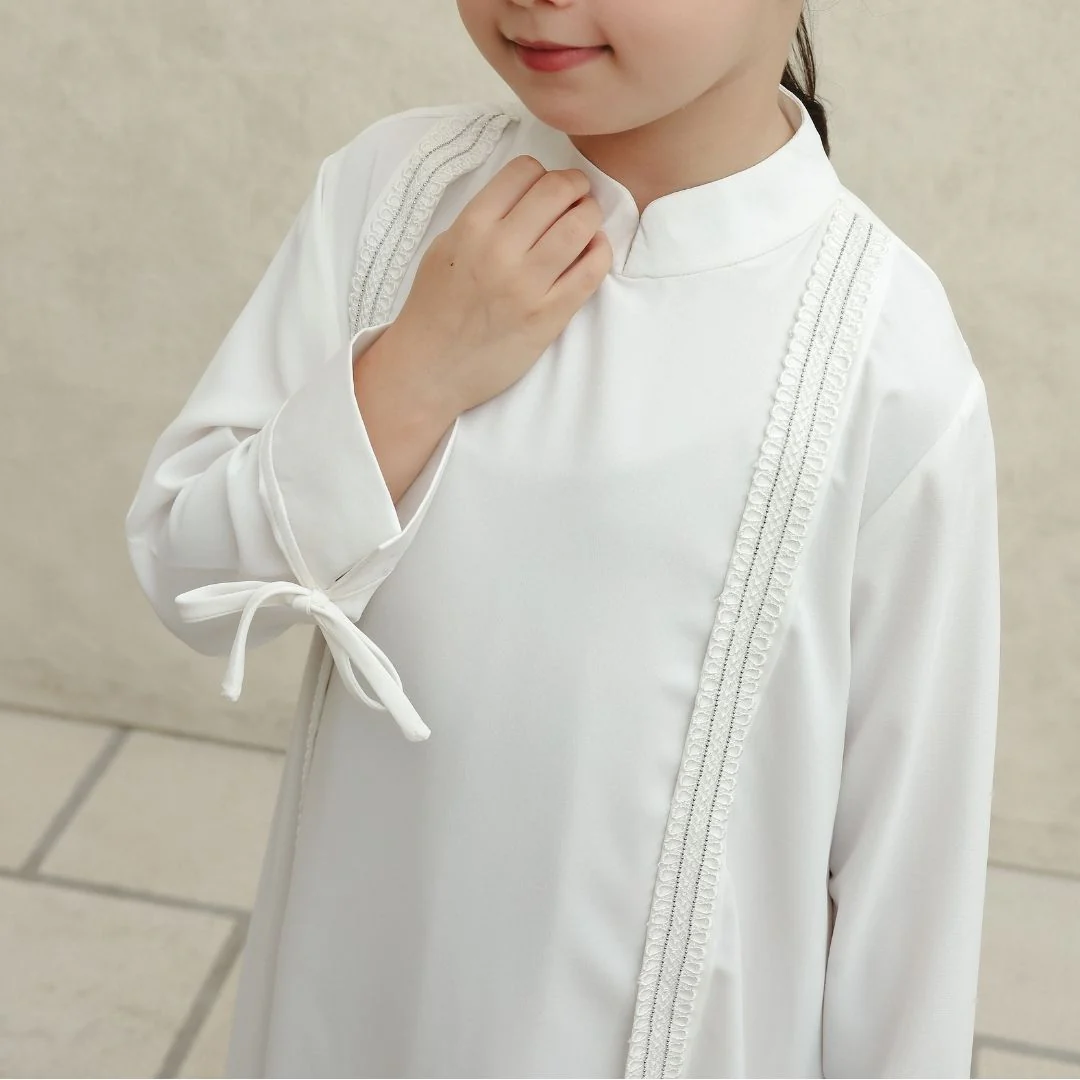 ZIEL KIDS - Hilya Dress Gamis Raya Terusan Silk Premium Couple Mom & Girl - Image 5