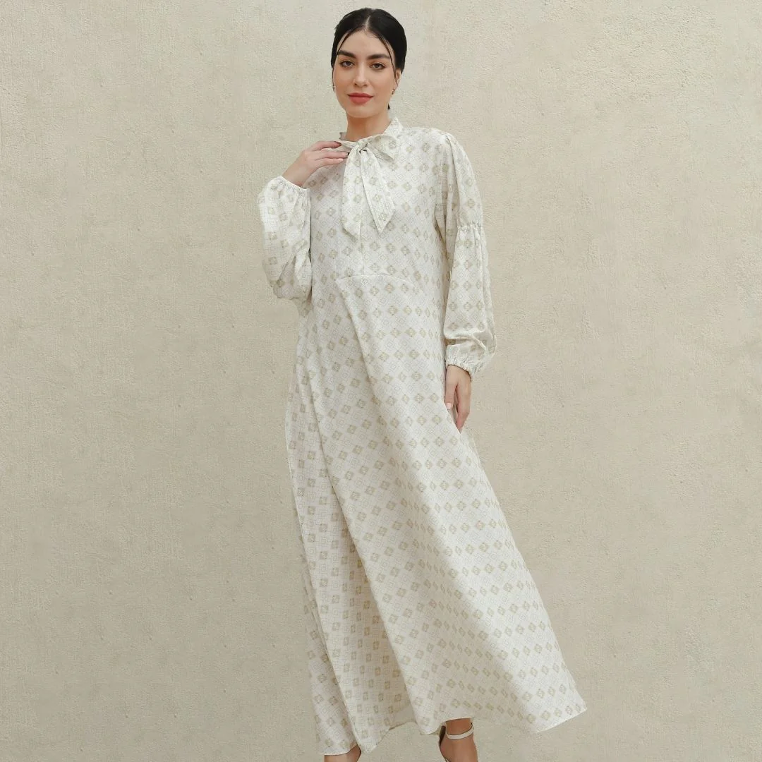 ZIEL KIDS - Mazaya Dress Gamis Raya Terusan Linen Premium Couple Mom & Girl - Image 3