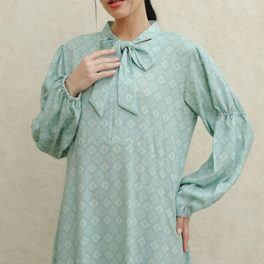 ZIEL KIDS - Mazaya Dress Gamis Raya Terusan Linen Premium Couple Mom & Girl - Image 4
