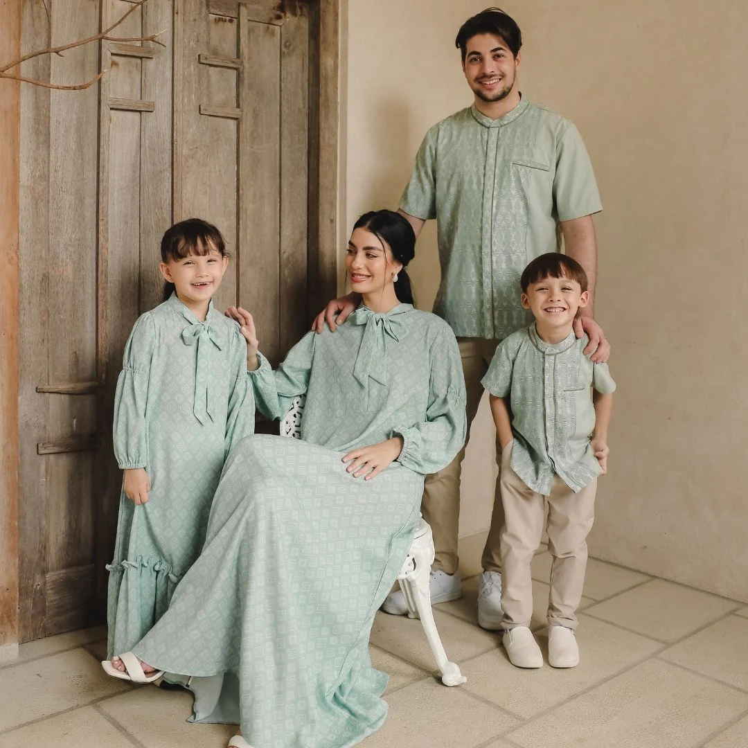 ZIEL KIDS - Mazaya Dress Gamis Raya Terusan Linen Premium Couple Mom & Girl - Image 6