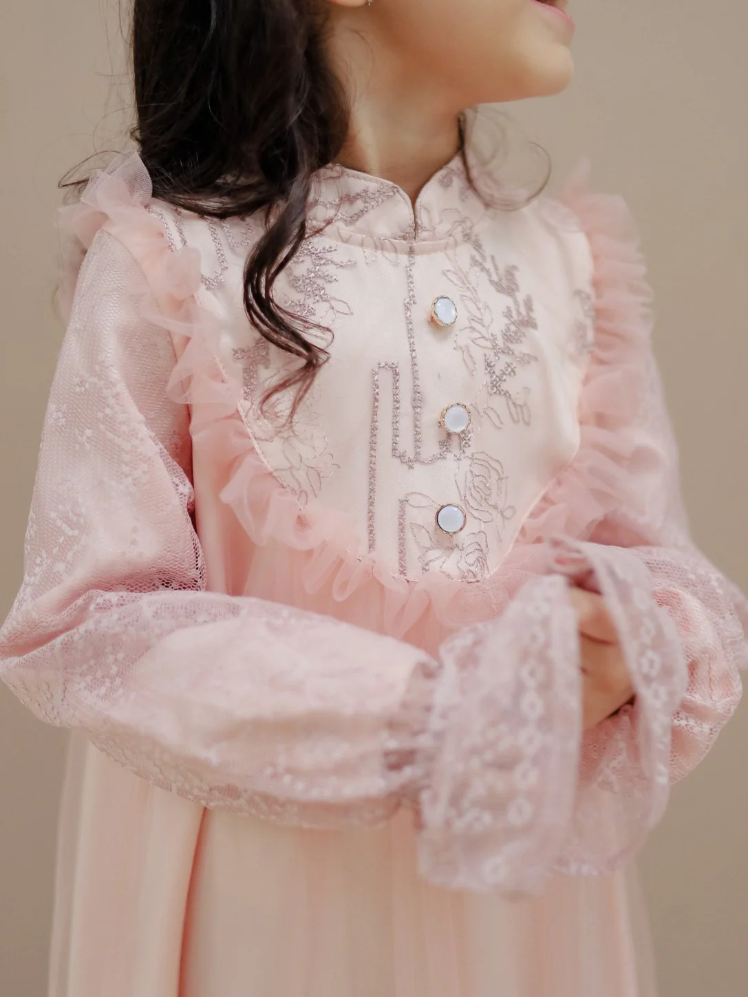 ZIEL KIDS - Najwa Dress Gamis Raya Terusan Satin Premium Couple Mom & Girl - Image 10