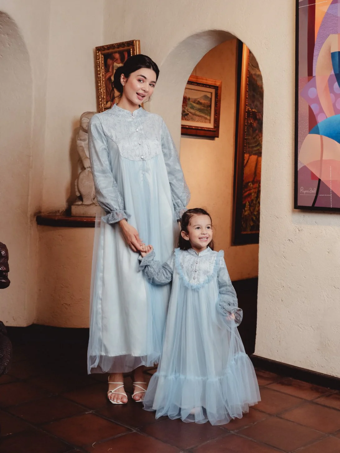 ZIEL KIDS - Najwa Dress Gamis Raya Terusan Satin Premium Couple Mom & Girl - Image 16