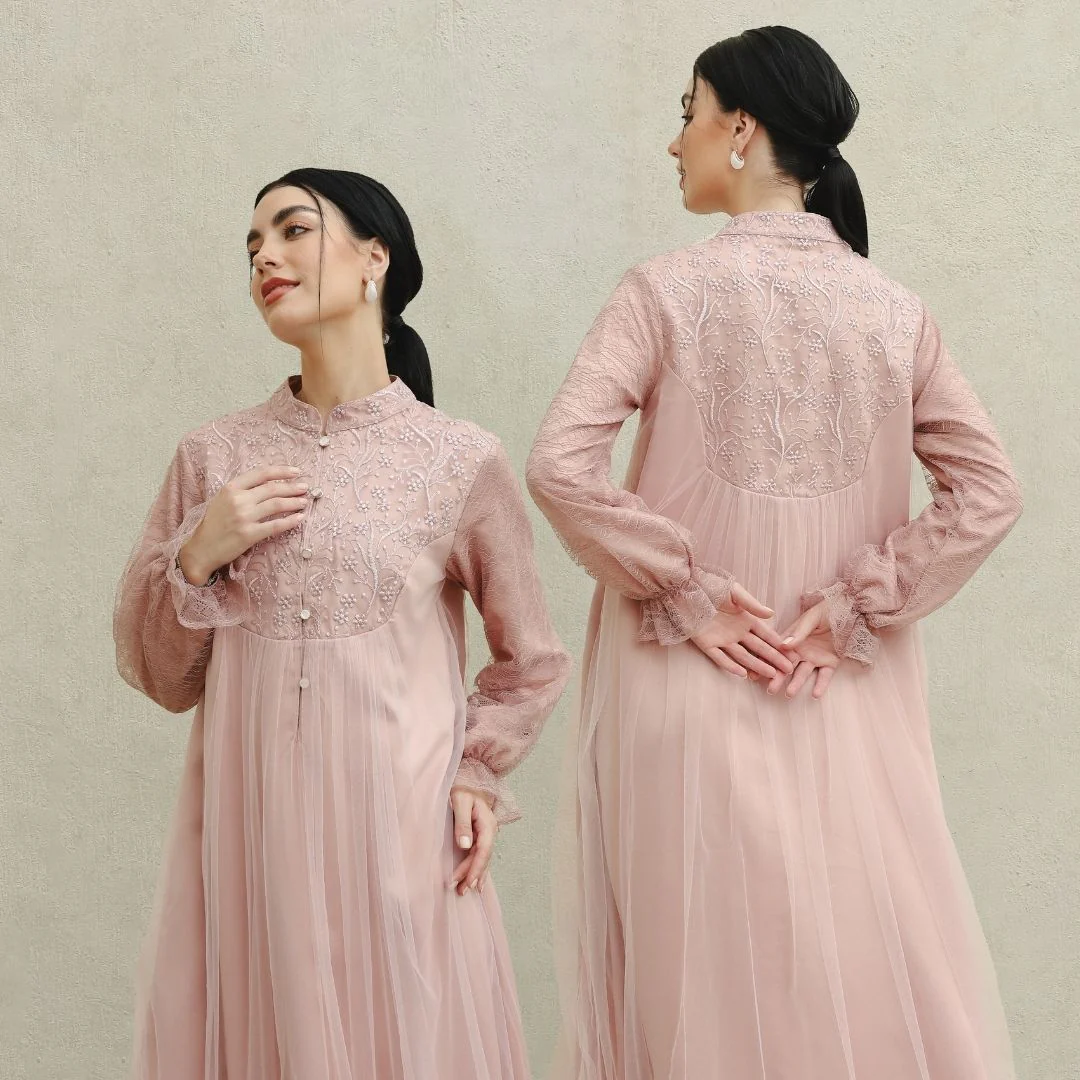 ZIEL KIDS - Najwa Dress Gamis Raya Terusan Satin Premium Couple Mom & Girl - Image 4