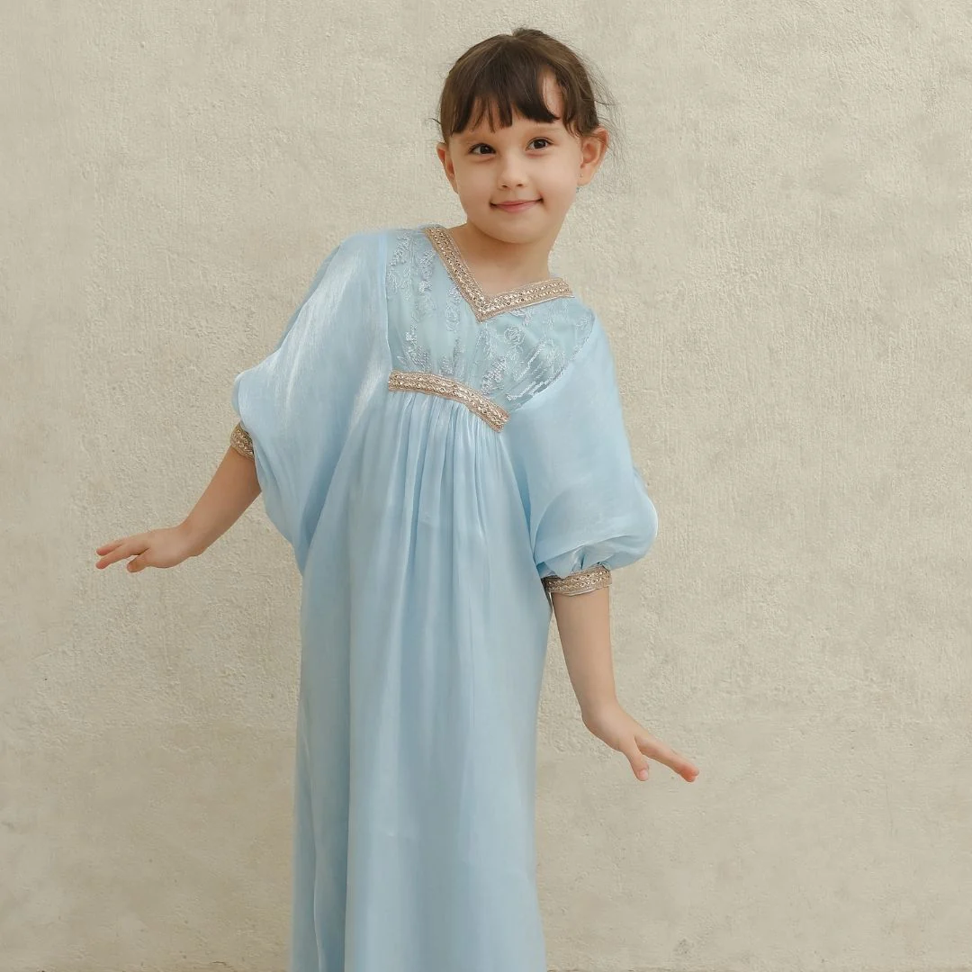 ZIEL KIDS - Zarina Dress Gamis Raya Terusan Satin Premium Couple Mom & Girl - Image 3