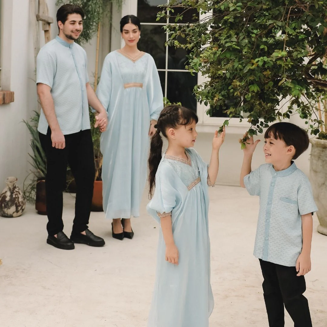 ZIEL KIDS - Zarina Dress Gamis Raya Terusan Satin Premium Couple Mom & Girl - Image 7
