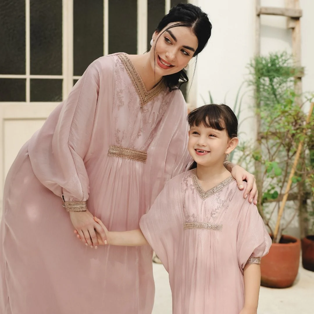 ZIEL KIDS - Zarina Dress Gamis Raya Terusan Satin Premium Couple Mom & Girl - Image 8