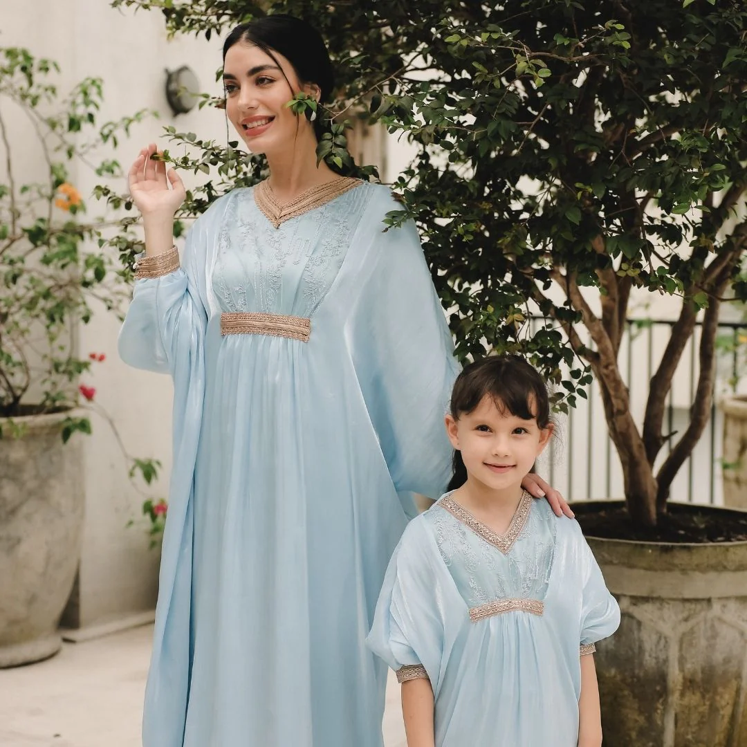 ZIEL KIDS - Zarina Dress Gamis Raya Terusan Satin Premium Couple Mom & Girl - Image 9