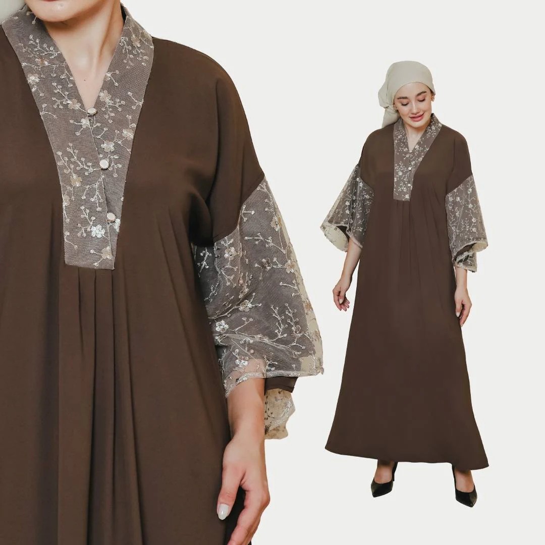 ZIEL KIDS - Amirah Dress Gamis Lebaran 2026 Terusan Satin Premium Couple Raya Mom & Girl - Image 4