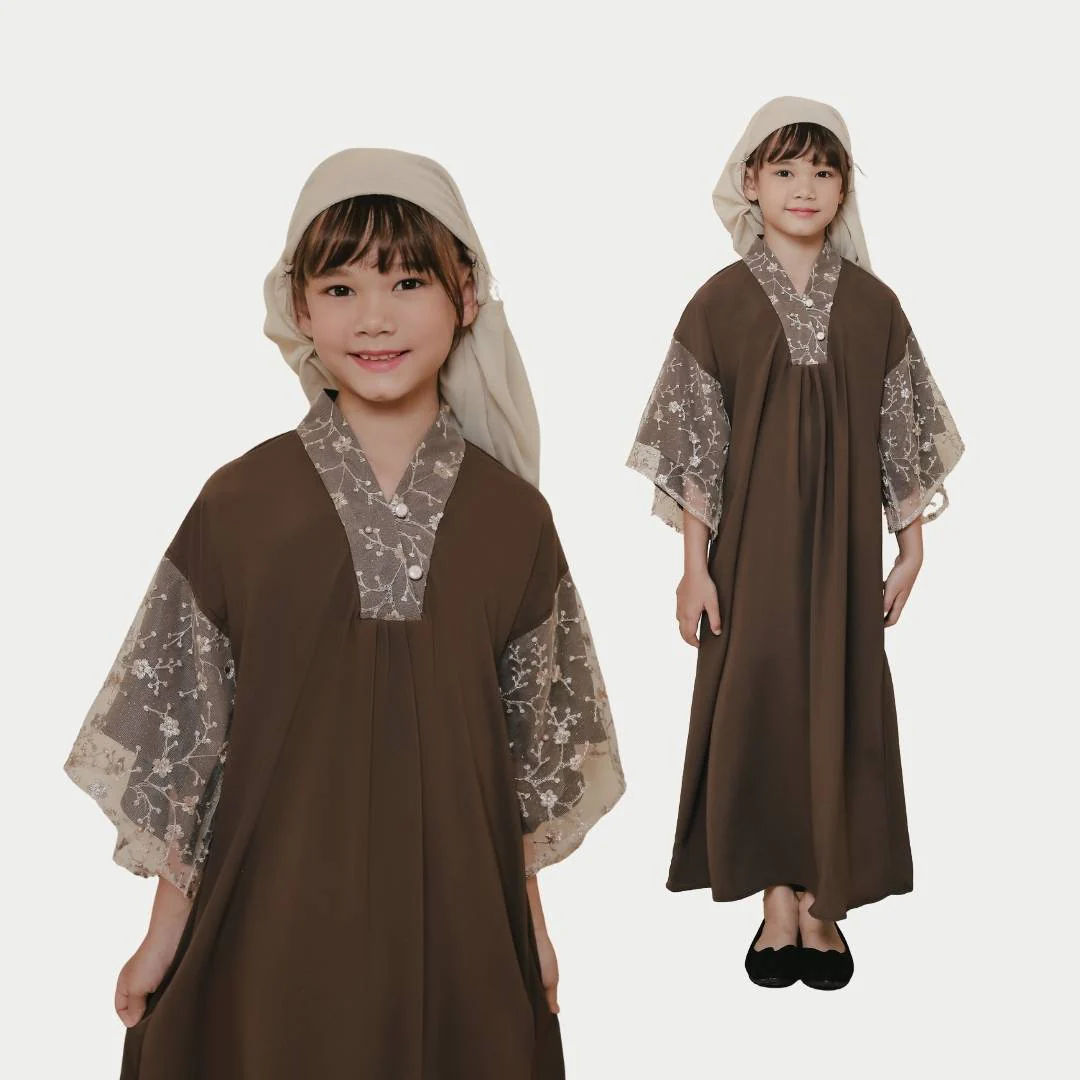 ZIEL KIDS - Amirah Dress Gamis Lebaran 2026 Terusan Satin Premium Couple Raya Mom & Girl - Image 6