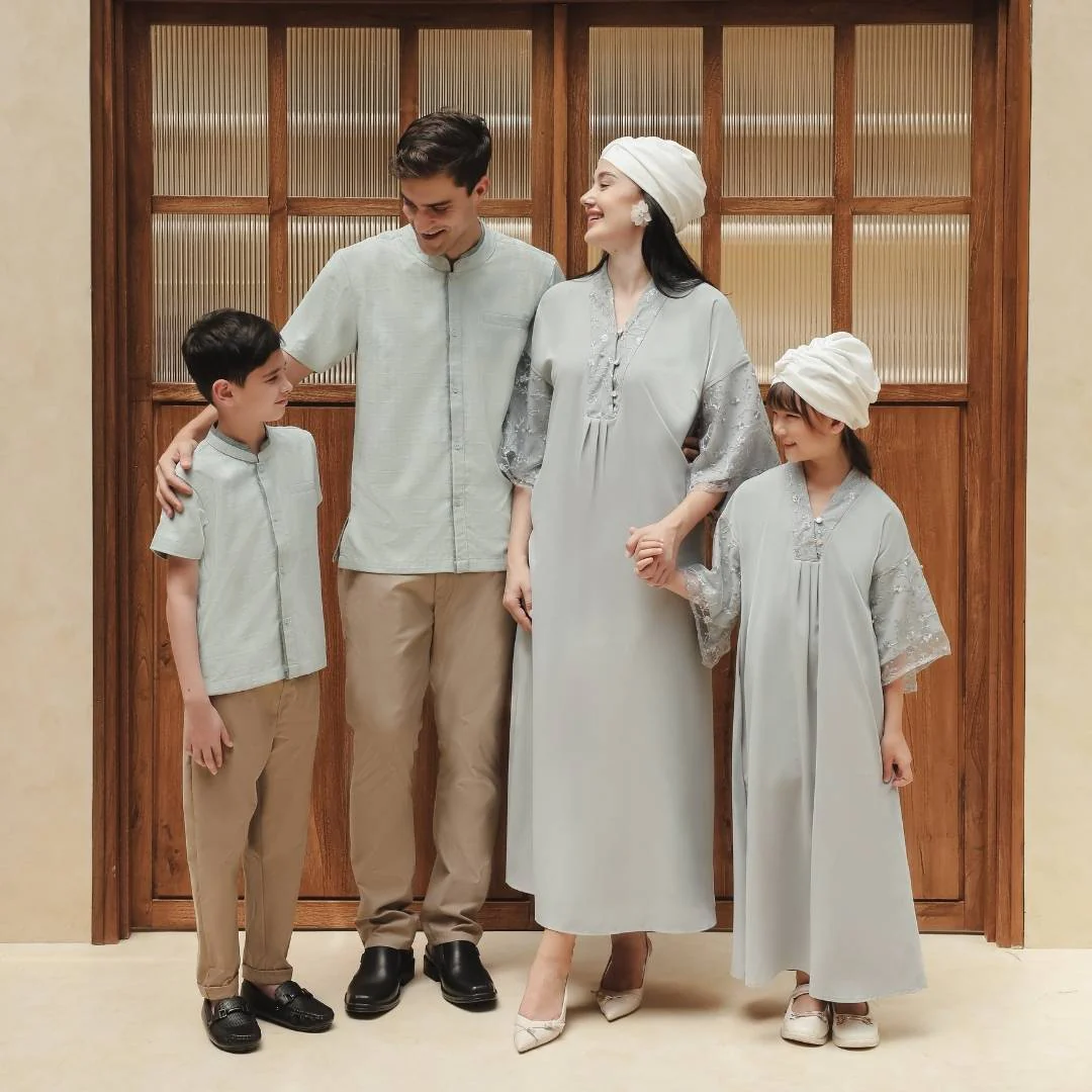 ZIEL KIDS - Amirah Dress Gamis Lebaran 2026 Terusan Satin Premium Couple Raya Mom & Girl - Image 9