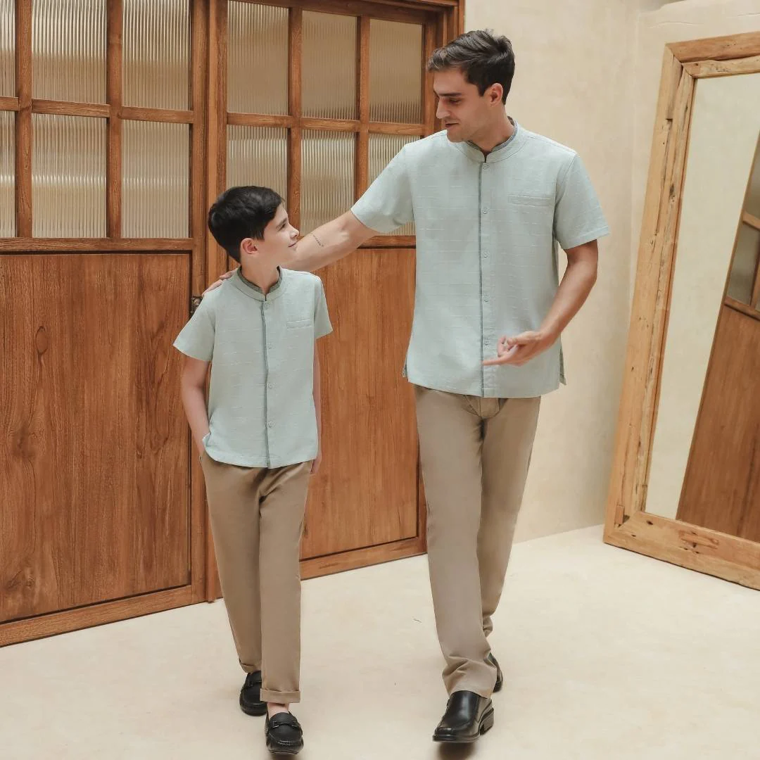 ZIEL KIDS - Ammar Koko Lebaran 2026 Atasan Kemeja Katun Premium Couple Raya Dad & Boy - Image 3