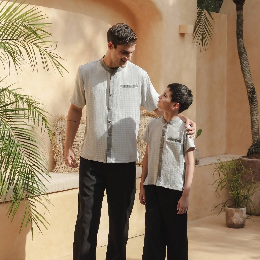 ZIEL KIDS - Arsyad Koko Lebaran 2026 Atasan Kemeja Katun Premium Couple Raya Dad & Boy - Image 3