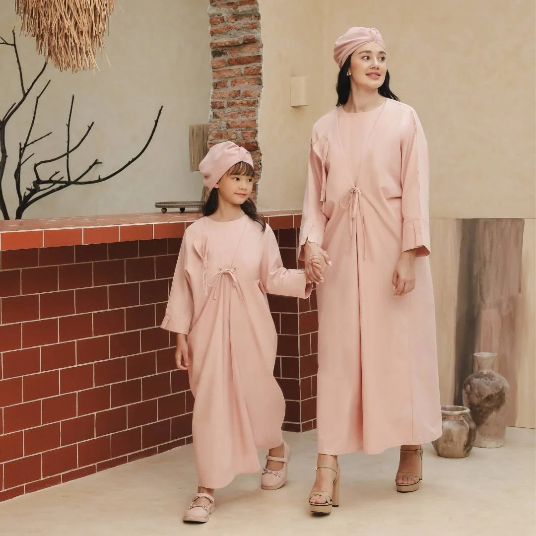 ZIEL KIDS - Athari Dress Gamis Lebaran 2026 Terusan Linen Premium Couple Raya Mom & Girl - Image 3