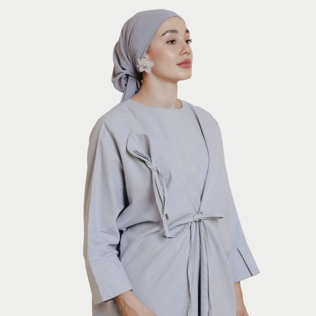 ZIEL KIDS - Athari Dress Gamis Lebaran 2026 Terusan Linen Premium Couple Raya Mom & Girl - Image 6