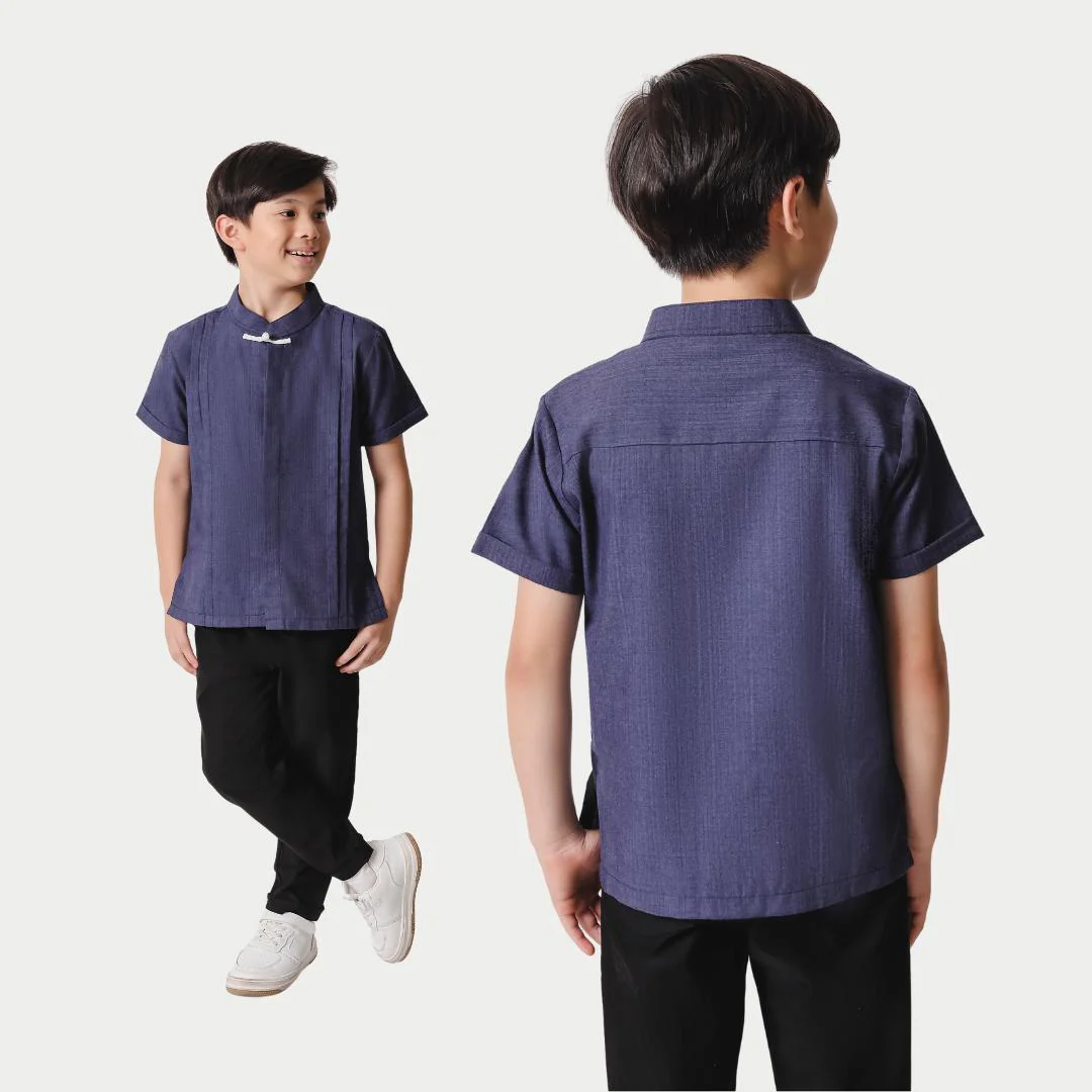 ZIEL KIDS - Chenle Cheongsam | CNY 2026 | Atasan Qipao Cotton Premium | Couple Dad & Boy - Image 6