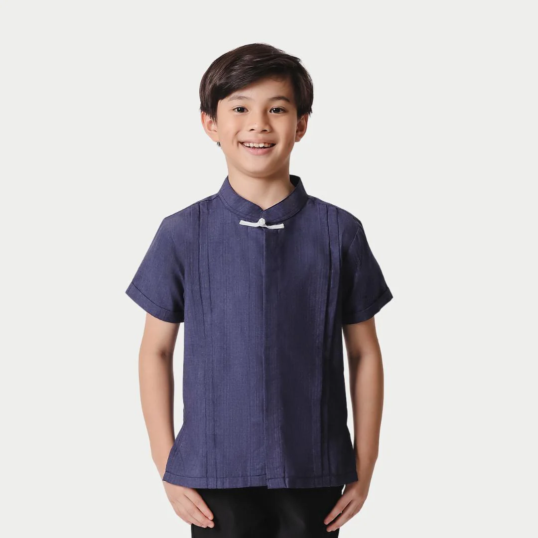 ZIEL KIDS - Chenle Cheongsam | CNY 2026 | Atasan Qipao Cotton Premium | Couple Dad & Boy - Image 7
