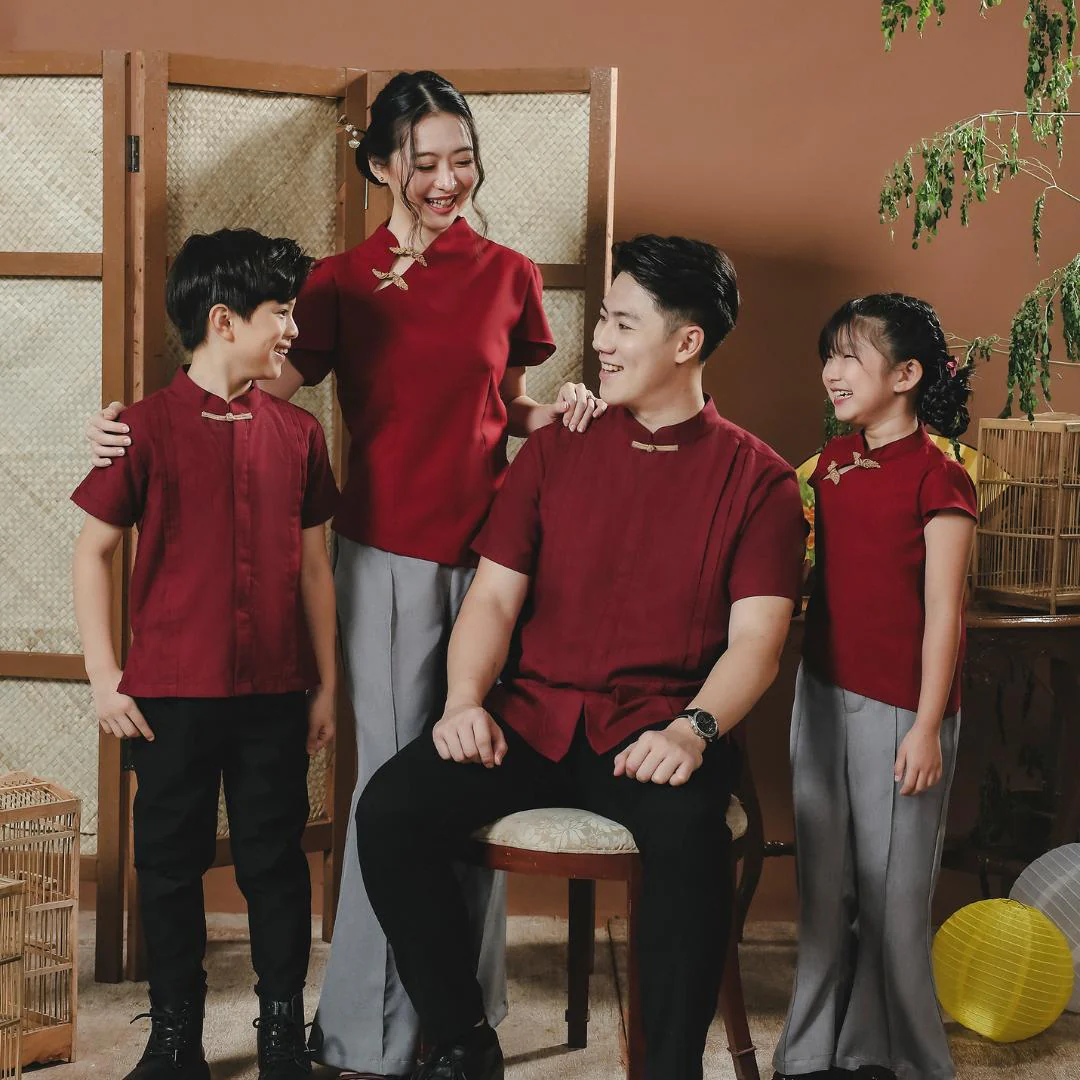 ZIEL KIDS - Chenle Cheongsam | CNY 2026 | Atasan Qipao Cotton Premium | Couple Dad & Boy - Image 8