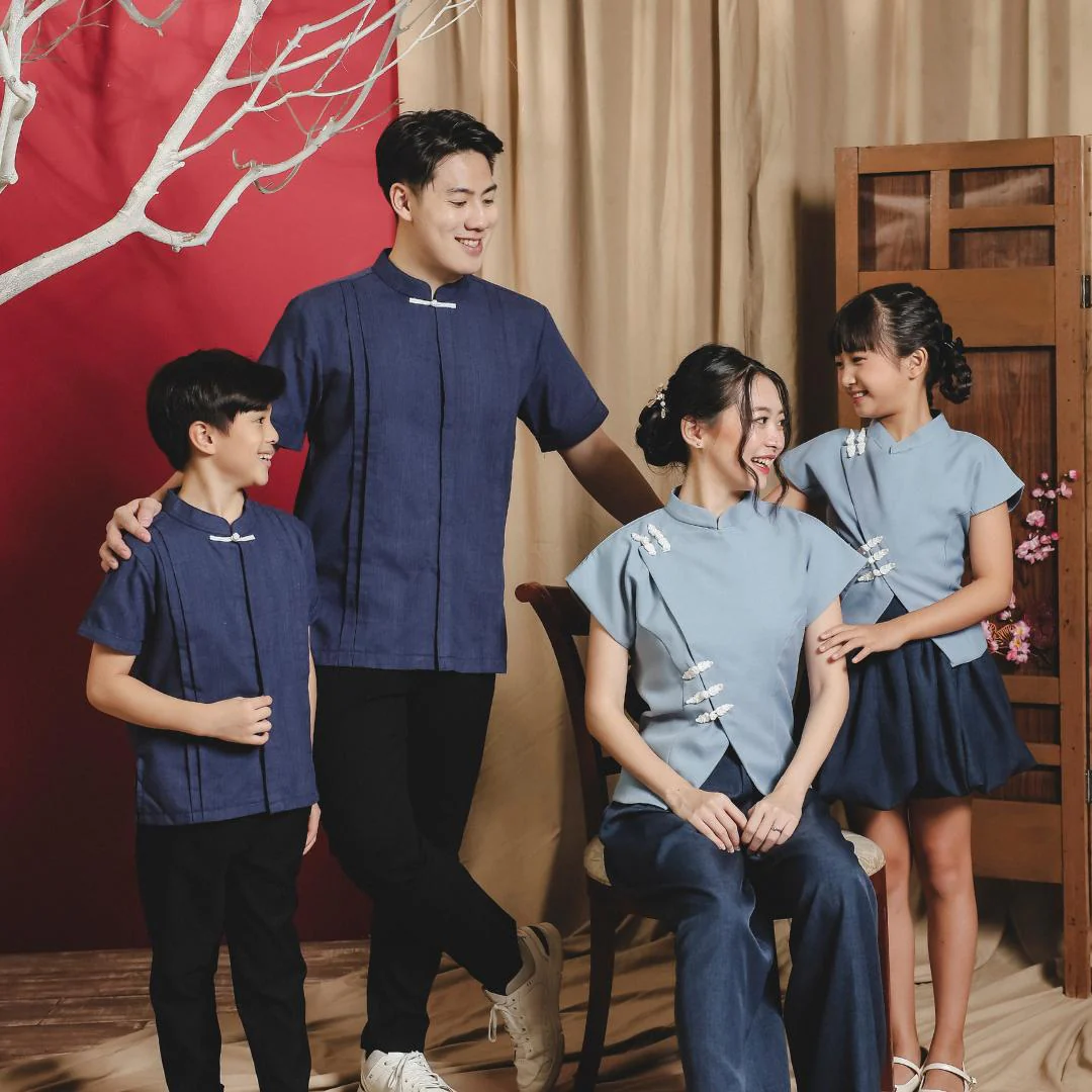 ZIEL KIDS - Chenle Cheongsam | CNY 2026 | Atasan Qipao Cotton Premium | Couple Dad & Boy - Image 9
