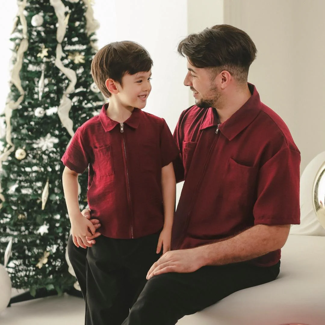 ZIEL KIDS - Cosmo Top Atasan Linen Crincle Premium Couple Dad & Boy - Image 7