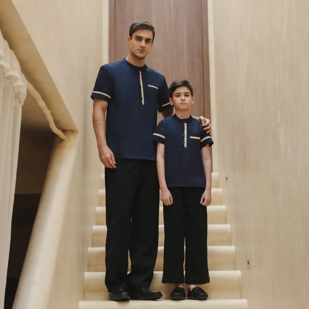 ZIEL KIDS - Hamzah Koko Lebaran 2026 Atasan Kemeja Katun Premium Couple Raya Dad & Boy - Image 3