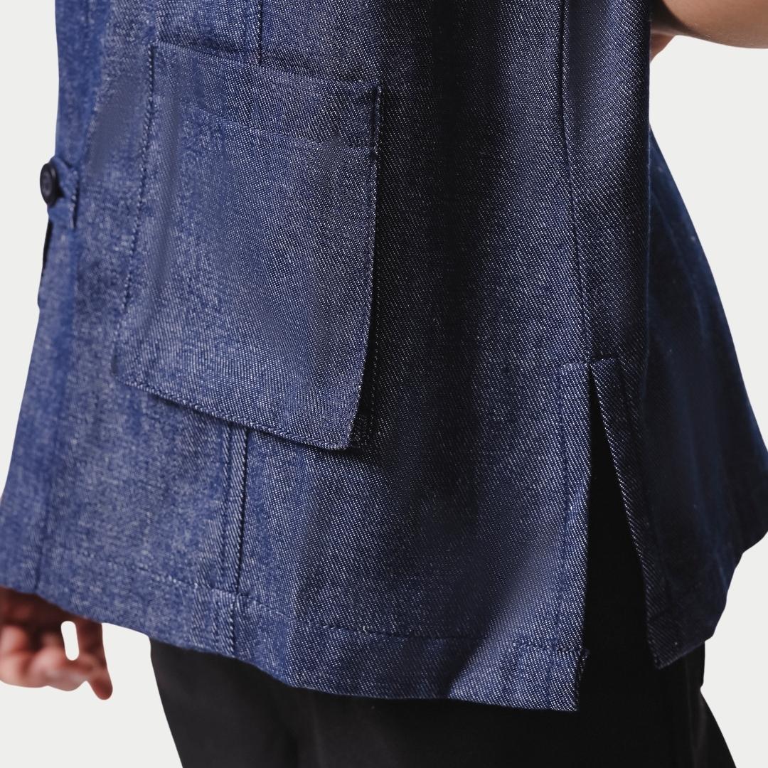 ZIEL KIDS - Han Cheongsam | CNY 2026 | Atasan Qipao Denim Cotton Premium | Couple Dad & Boy - Image 6