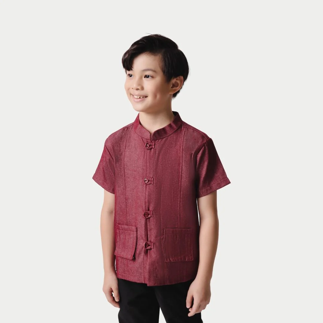 ZIEL KIDS - Han Cheongsam | CNY 2026 | Atasan Qipao Denim Cotton Premium | Couple Dad & Boy - Image 7