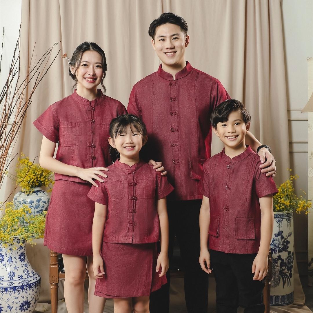 ZIEL KIDS - Han Cheongsam | CNY 2026 | Atasan Qipao Denim Cotton Premium | Couple Dad & Boy - Image 8
