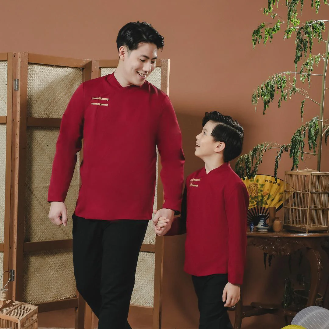 ZIEL KIDS - Hao Cheongsam | CNY 2026 | Atasan Qipao Semiwool Premium | Couple Dad & Boy - Image 3