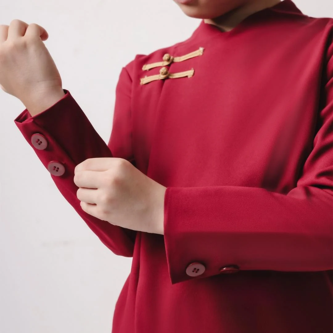 ZIEL KIDS - Hao Cheongsam | CNY 2026 | Atasan Qipao Semiwool Premium | Couple Dad & Boy - Image 7