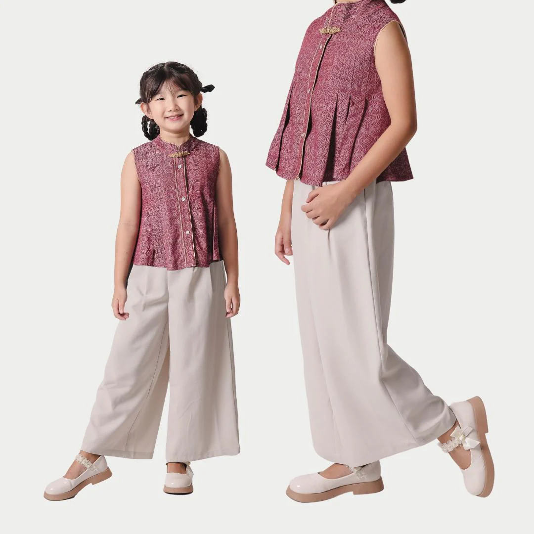 ZIEL KIDS - Jiwo Set | CNY 2026 | Setelan Cheongsam Qipao Rayon Semiwool Premium | Couple Mom & Girl - Image 5