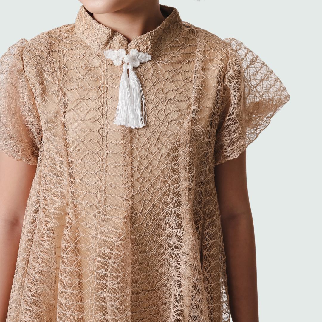 ZIEL KIDS - Leizu Dress | CNY 2026 | Terusan Cheongsam Qipao Lace Premium | Couple Mom & Girl - Image 5