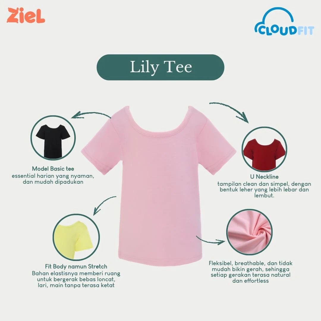 Ziel Kids - Lily Tee Baju Anak Perempuan Atasan Katun Cloudfit Premium - Image 4