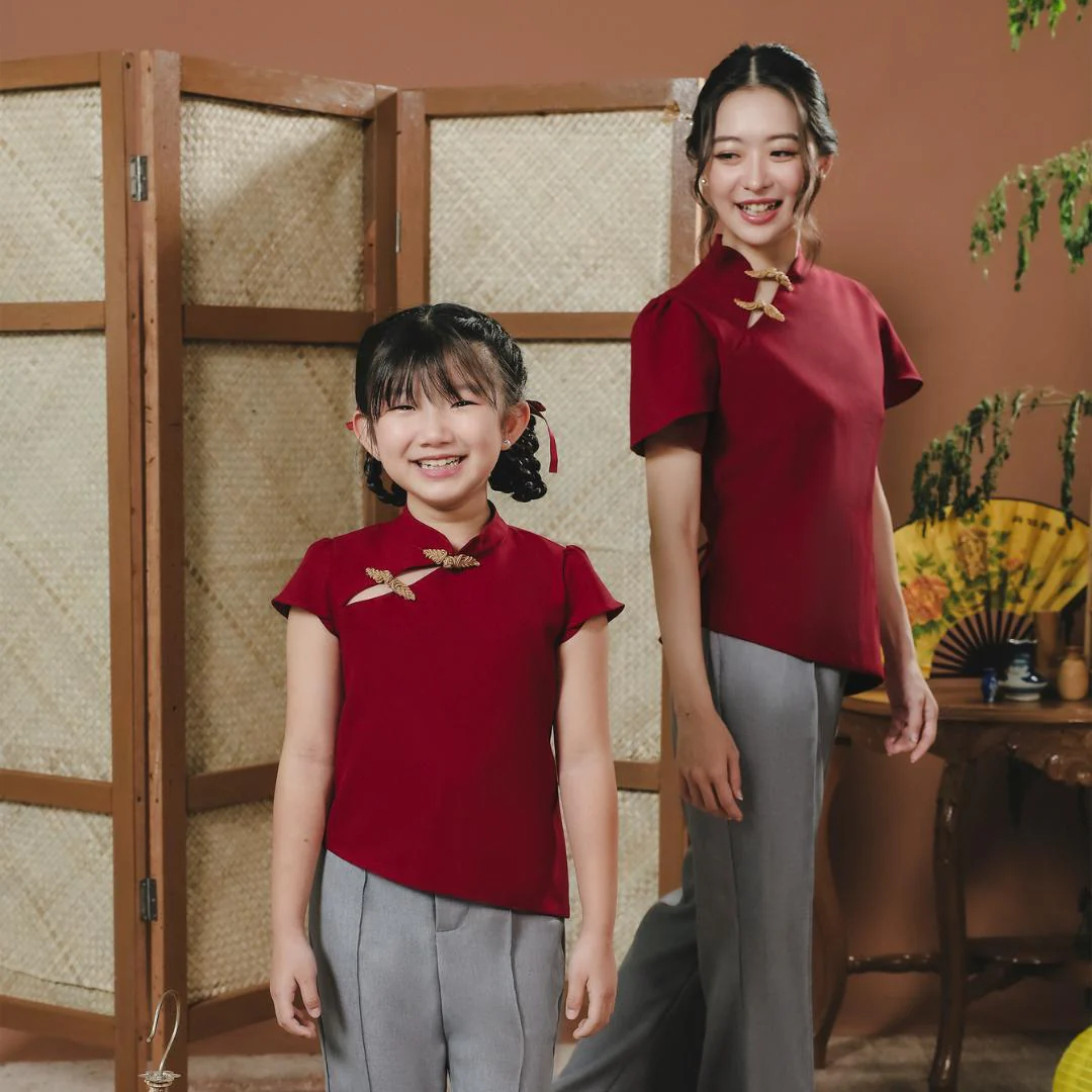 ZIEL KIDS - Nuo Set | CNY 2026 | Setelan Cheongsam Qipao Semiwool Premium | Couple Mom & Girl - Image 3