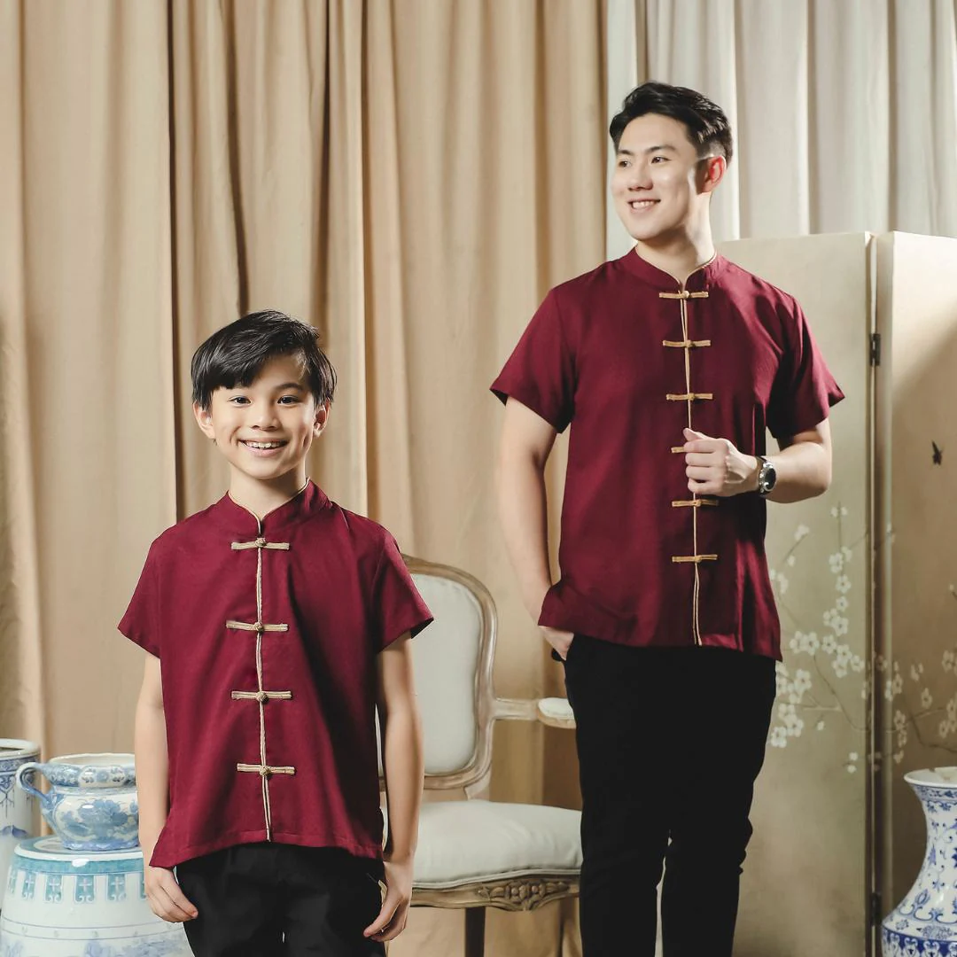 ZIEL KIDS - Renjun Cheongsam | CNY 2026 | Atasan Qipao Jacquard Premium | Couple Dad & Boy - Image 3