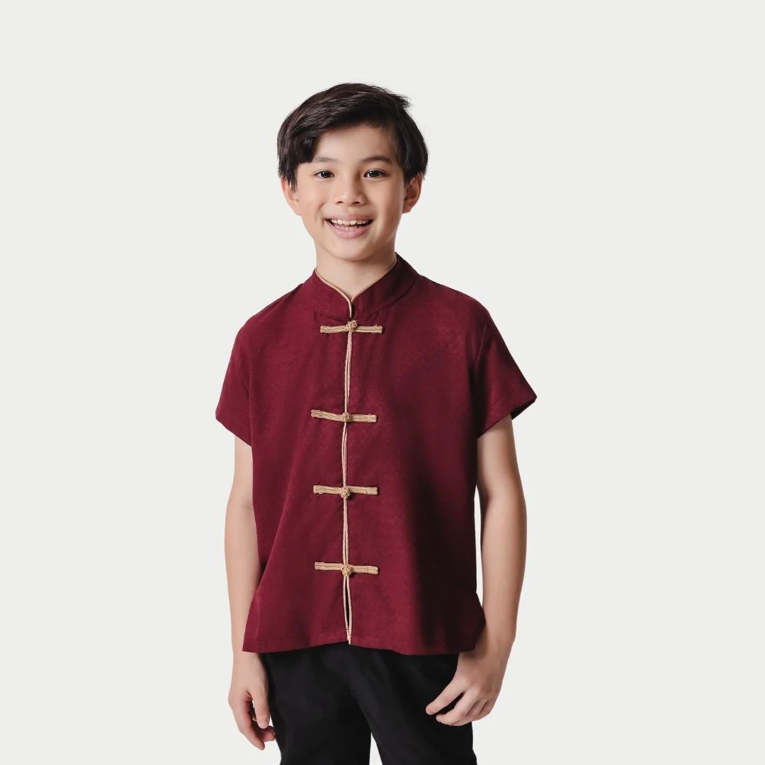 ZIEL KIDS - Renjun Cheongsam | CNY 2026 | Atasan Qipao Jacquard Premium | Couple Dad & Boy - Image 6