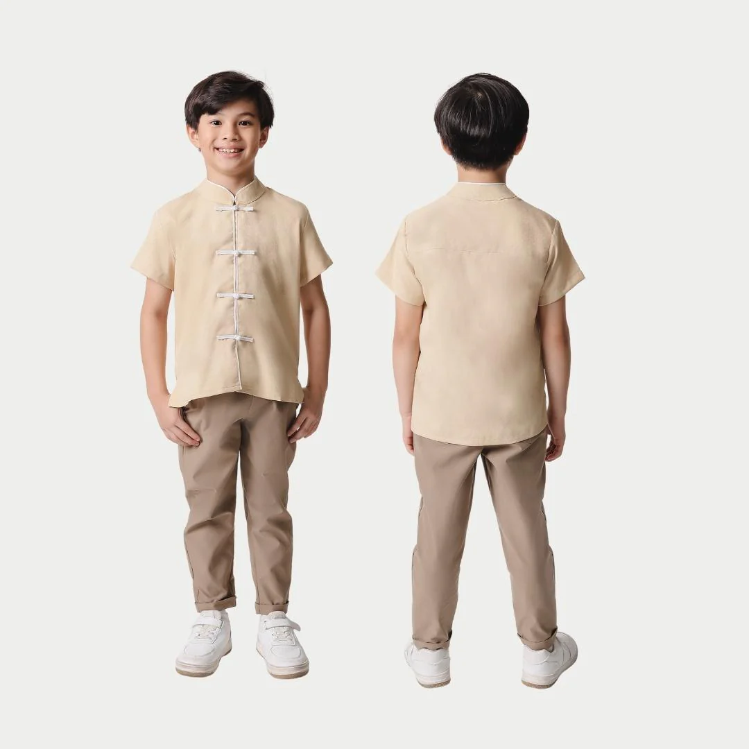 ZIEL KIDS - Renjun Cheongsam | CNY 2026 | Atasan Qipao Jacquard Premium | Couple Dad & Boy - Image 7