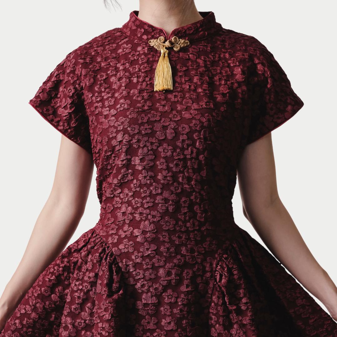 ZIEL KIDS - Rong Dress | CNY 2026 | Terusan Cheongsam Qipao jacquard Premium | Couple Mom & Girl - Image 4