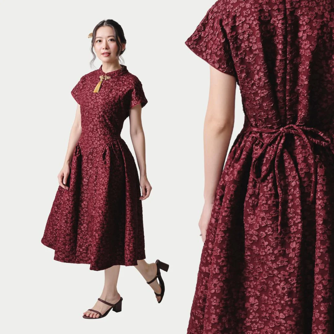 ZIEL KIDS - Rong Dress | CNY 2026 | Terusan Cheongsam Qipao jacquard Premium | Couple Mom & Girl - Image 5