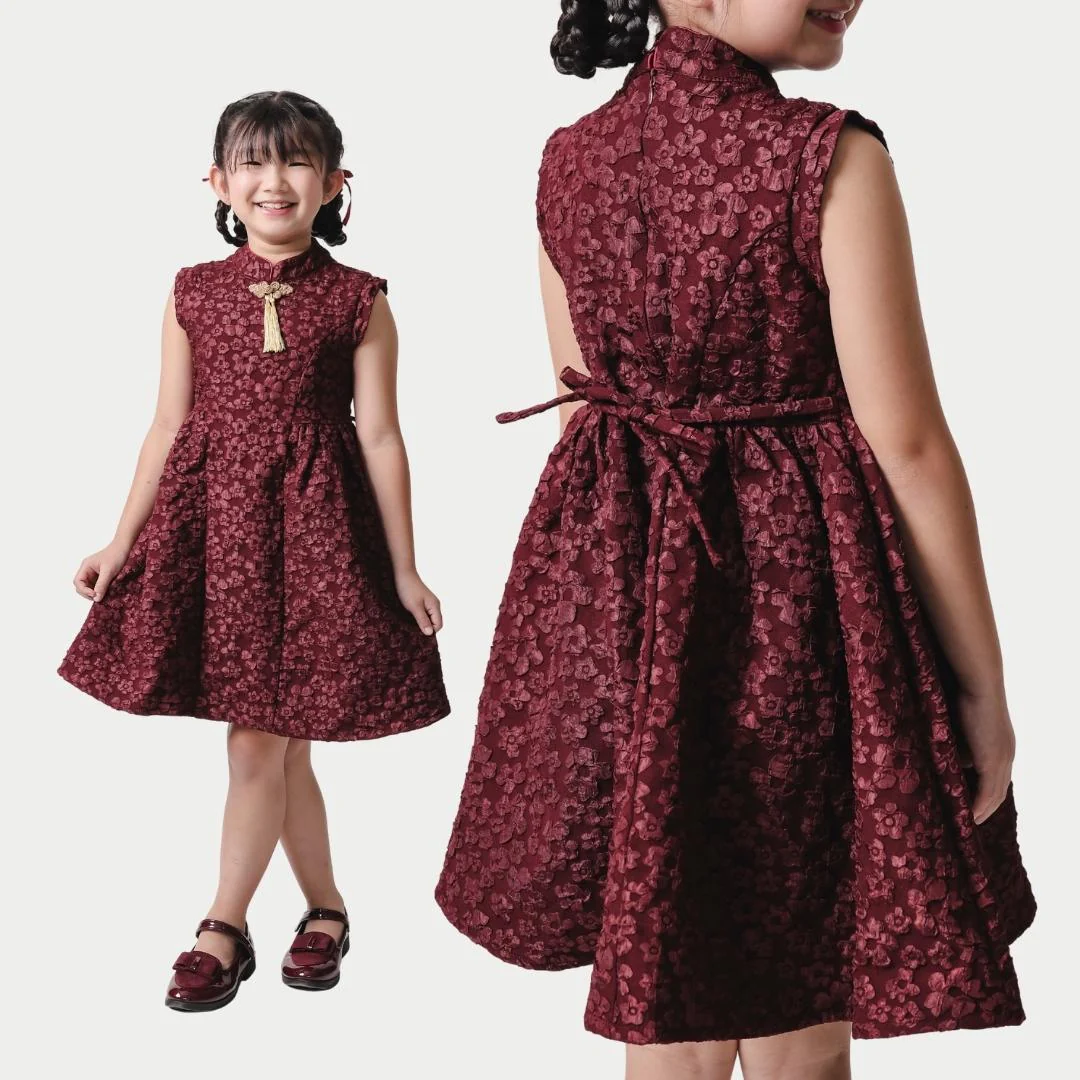 ZIEL KIDS - Rong Dress | CNY 2026 | Terusan Cheongsam Qipao jacquard Premium | Couple Mom & Girl - Image 7