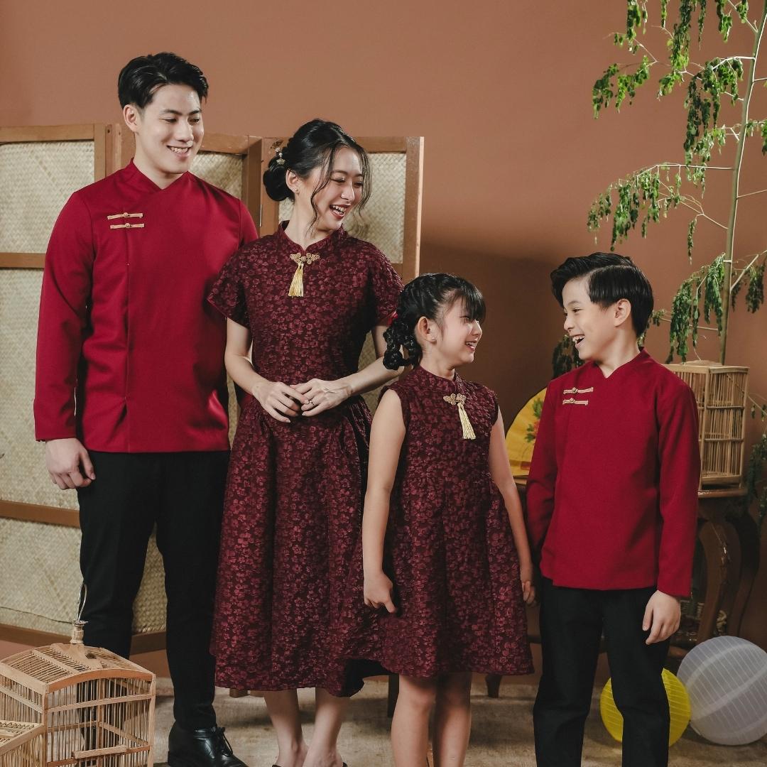 ZIEL KIDS - Rong Dress | CNY 2026 | Terusan Cheongsam Qipao jacquard Premium | Couple Mom & Girl - Image 8