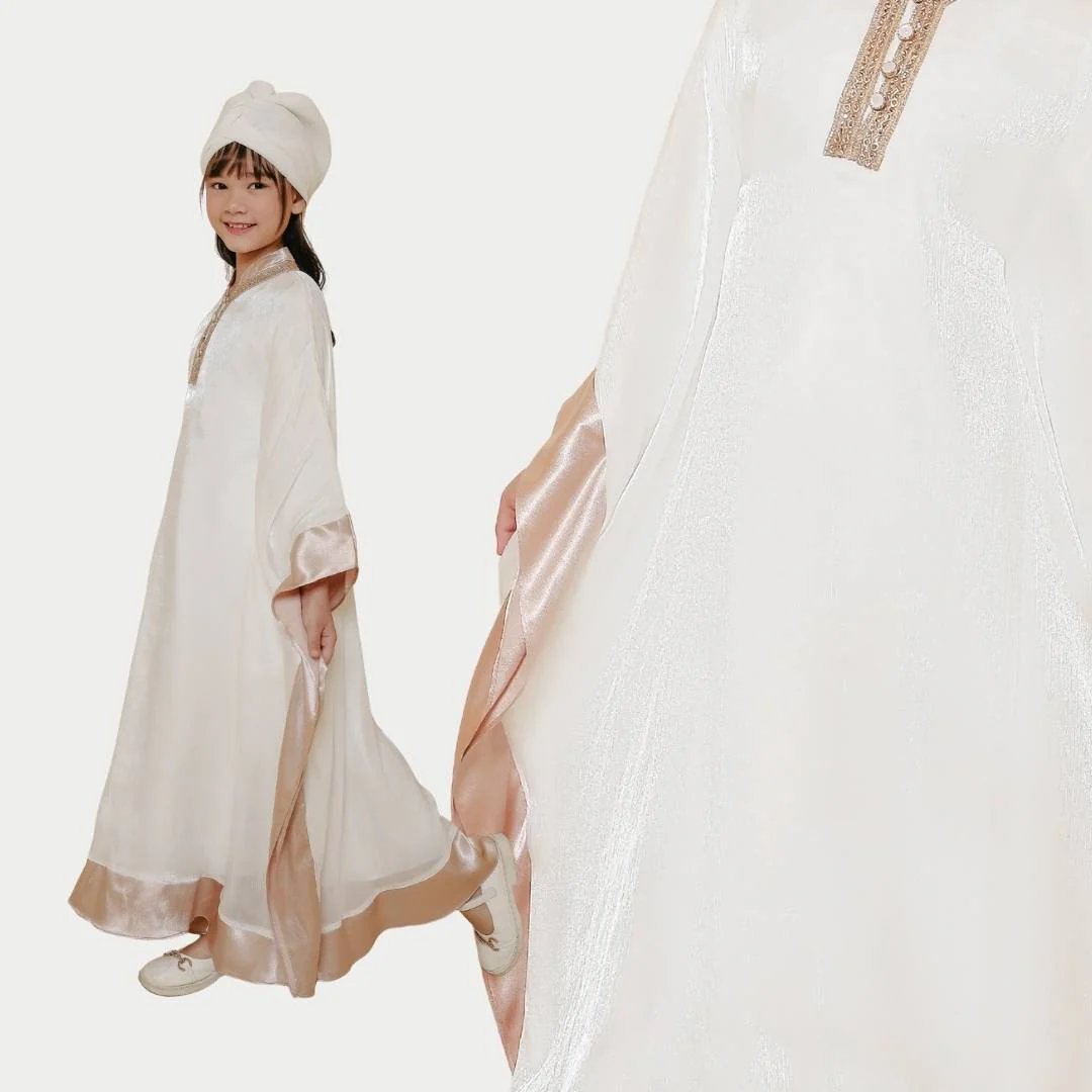 ZIEL KIDS - Samara Dress Gamis Lebaran 2026 Terusan Satin Premium Couple Raya Mom & Girl - Image 4