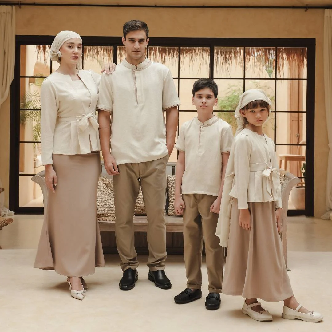 ZIEL KIDS - Sidqi Koko Lebaran 2026 Atasan Kemeja Katun Premium Couple Raya Dad & Boy - Image 8