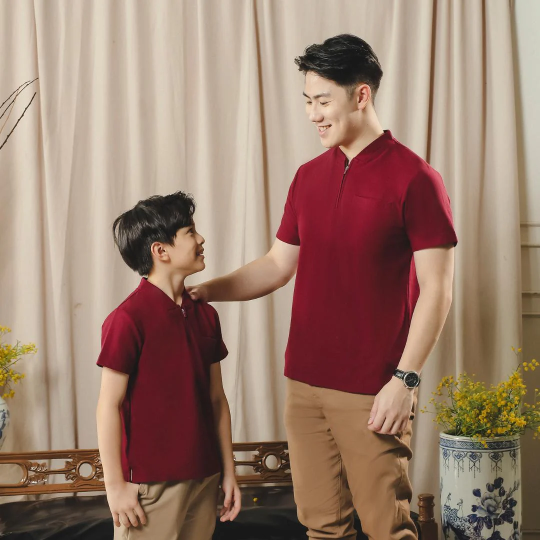 ZIEL KIDS - Taeho Top | CNY 2026 | Atasan Cheongsam Qipao Cotton Premium | Couple Dad & Boy - Image 3