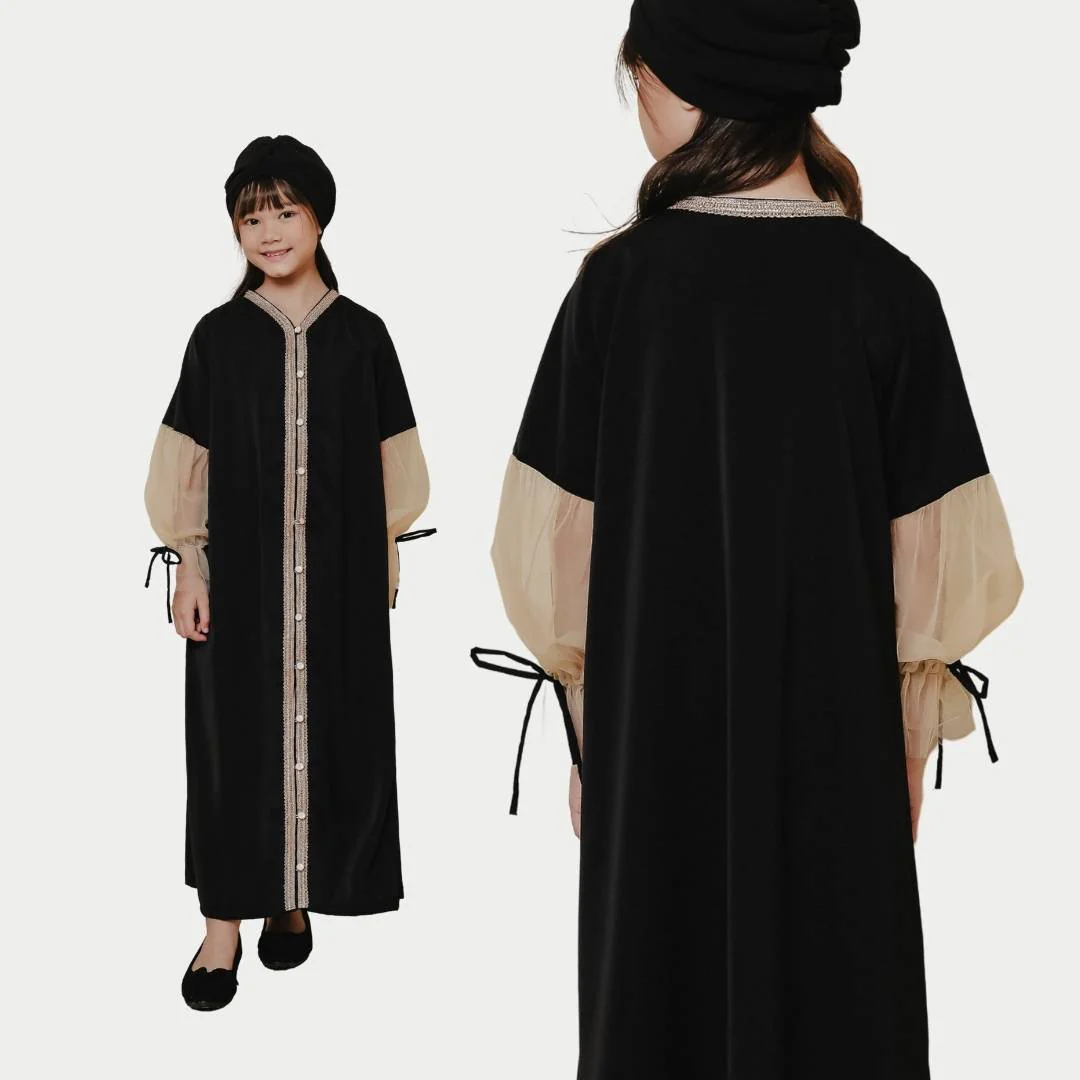 ZIEL KIDS - Tisha Dress Gamis Lebaran 2026 Terusan Satin Premium Couple Raya Mom & Girl - Image 5
