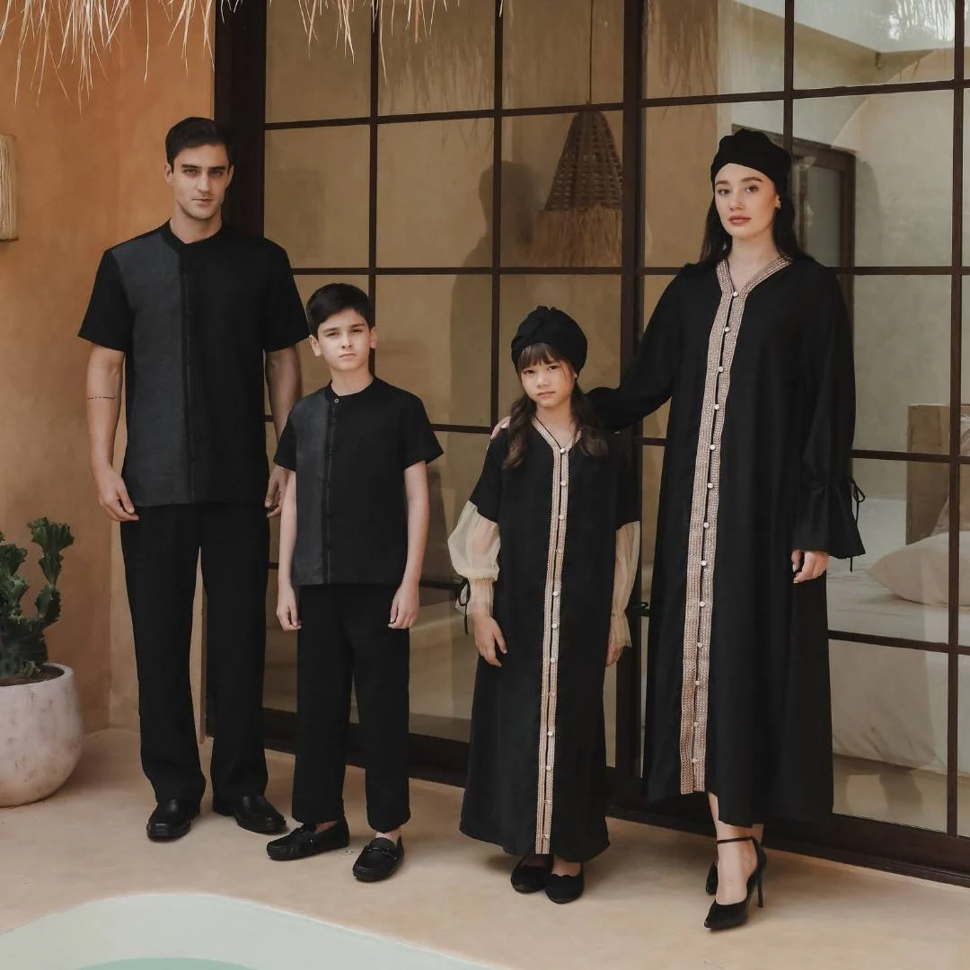 ZIEL KIDS - Tisha Dress Gamis Lebaran 2026 Terusan Satin Premium Couple Raya Mom & Girl - Image 8