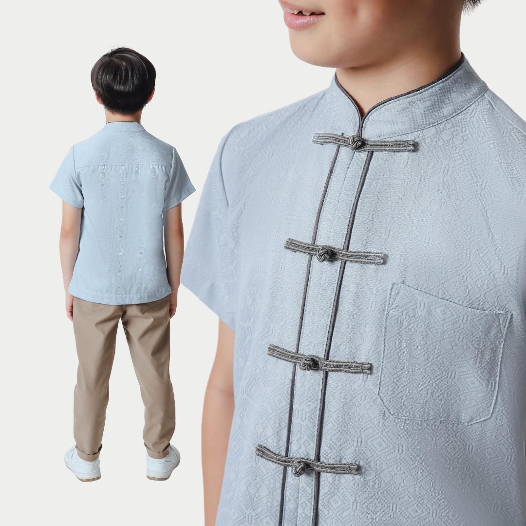 ⁠ZIEL KIDS - Yong Cheongsam | CNY 2026 | Atasan Qipao Rayon Dobby Premium | Couple Dad & Boy - Image 6