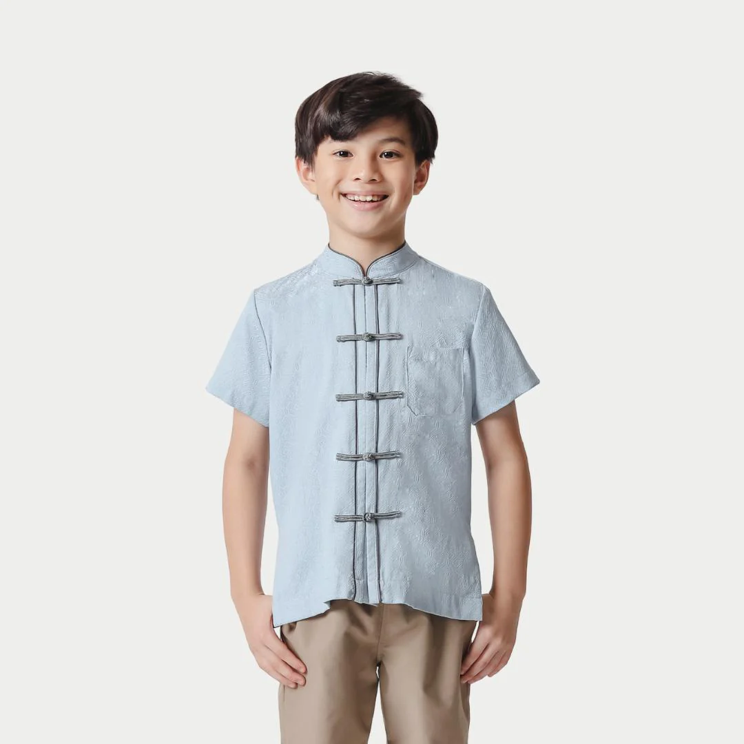 ⁠ZIEL KIDS - Yong Cheongsam | CNY 2026 | Atasan Qipao Rayon Dobby Premium | Couple Dad & Boy - Image 7